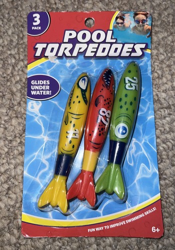 17 Pool Swim Dive Toys Torpedoes Fish Glide Under Water Mini Toypedo Rings Stick - Picture 4 of 8