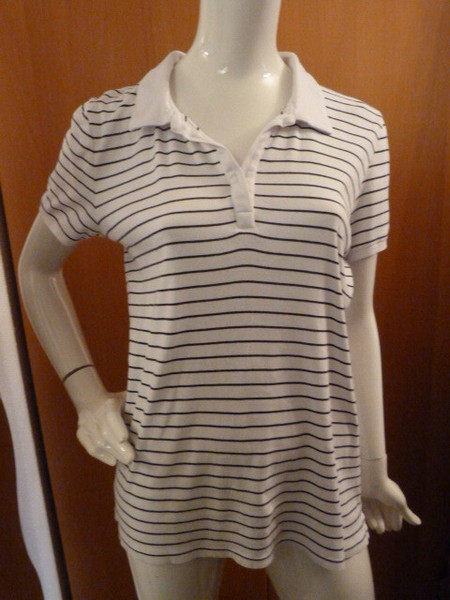 Poloshirt von The Basics, Gr. XL, weiss-schwarz