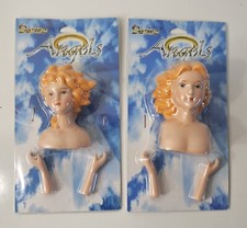 Vintage Angesl Porcelain Dolls Heads Arms 2 Sets Blonde 3.25 Darice New