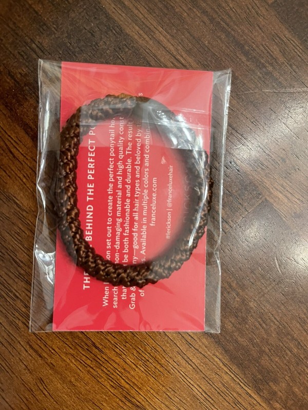 L. Erickson France Luxe Grab and Go Pony Hair Ties, Dark Brown - New