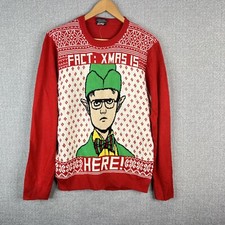 The Office Christmas Sweater Mens Medium M Dwight ELF Long Sleeve New