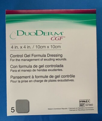 Convatec 187660 Douderm CGF Hydrocolloid Dressing 4'' X 4'' - Box of 5