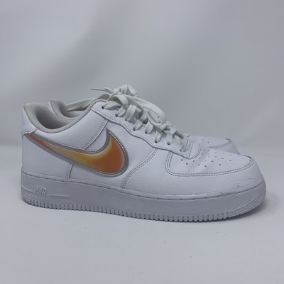 Nike Air Force 1 Low Oversized Swoosh White Orange Peel AO2441-102 Size 10 | eBay
