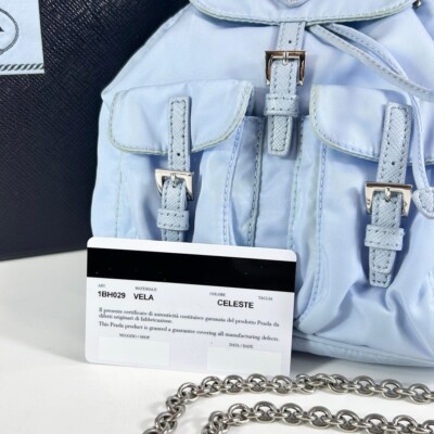 Prada Re-Nylon Mini Backpack Light Blue | eBay