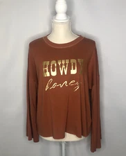 Wishlist Apparel Women's M/L Top Casual Knit "HOWDY HONEY" Western Cowgirl