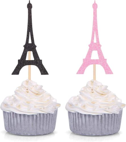 Paris Thema Cupcake Topper - Eiffelturm Form Party Picks für Hochzeit und Bri - Bild 1 von 1