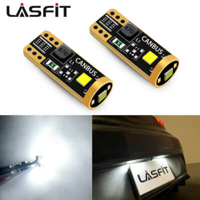 2XLED License Plat Light Bulb for Honda CR-V T10 2825 168 158 194 CANBUS White
