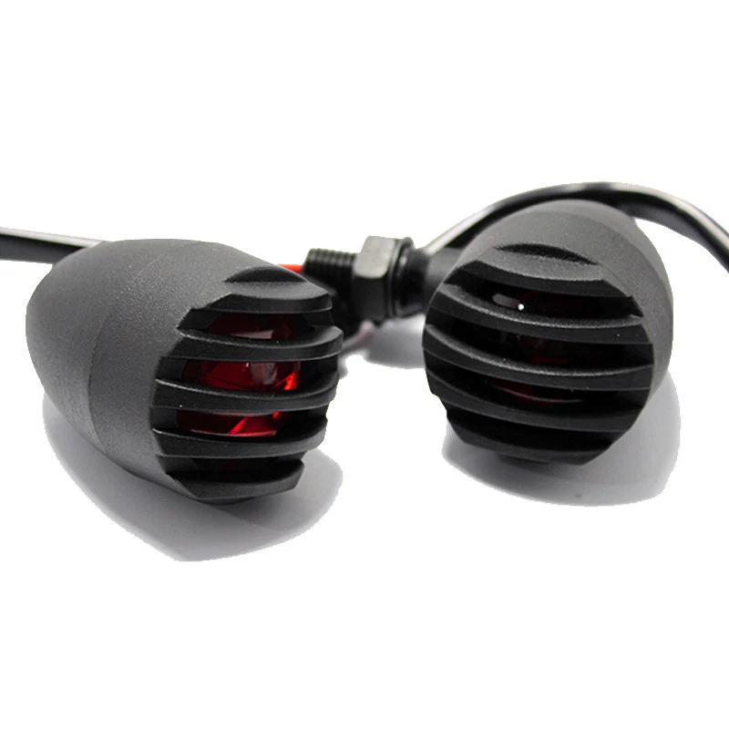 Luz indicadora de dirección intermitente bala negra para Harley Bobber Chopper Cruiser Foto 2 de 4