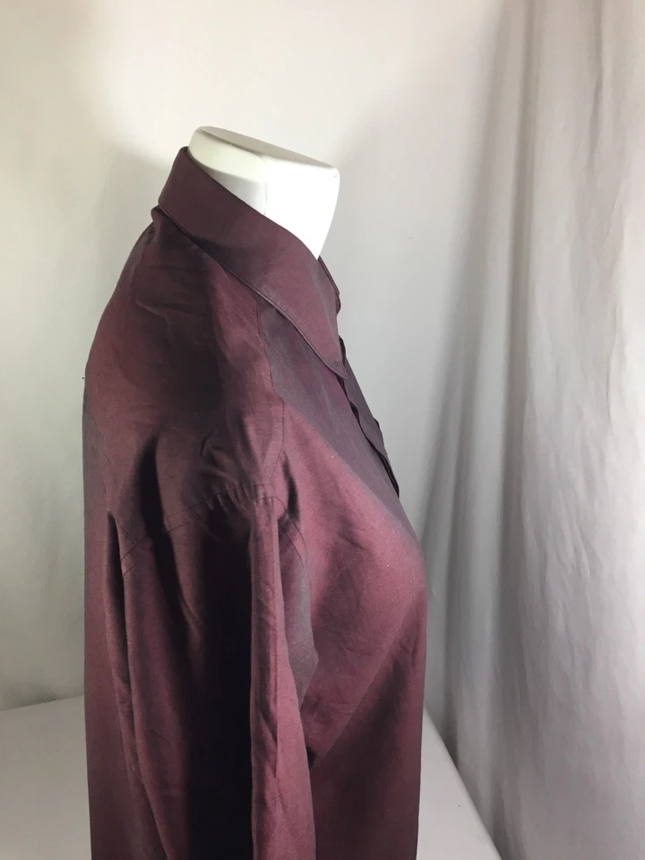 Camisa Alfani Hombre Borgoña Abotonada Carrera Mangas Largas Talla M Bin12#25 Foto 3 de 4