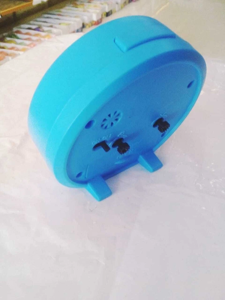 Alarm Clock Blue Cute Battery Bedside Desk Low Noise Quiet Portable Home Decor - Image 3 of 4