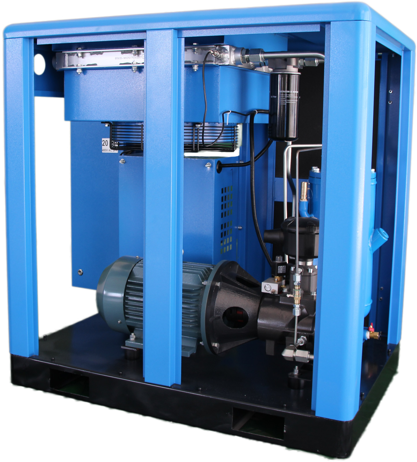 Single Phase 25 HP VFD US AIR COMPRESSOR ROTARY SCREW Gardner Denver Filter