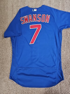 2023 Chicago Cubs Dansby Swanson #7 Game Issued Blue Jersey