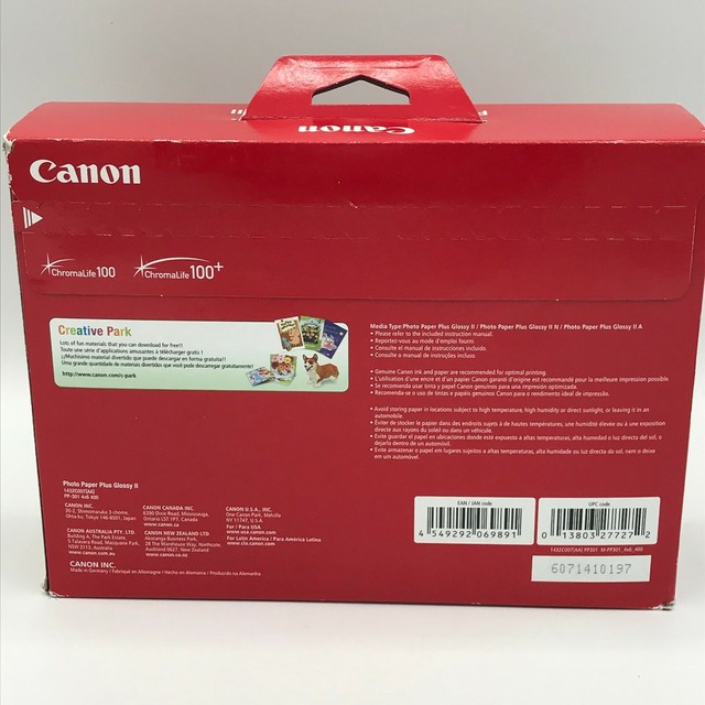 Canon Pixma Photo Paper Plus Glossy II 400 Sheets 4 X 6 New Sealed canon-pixma-photo-paper-plus-glossy-ii-400-sheets-4-x-6-new-sealed