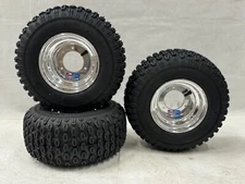 Honda ATC 70 DWT Polished Front Rear Wheels Rims Sunf A012 Trails XC Tires 16"