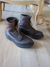 Vintage Red Wing Super Sole 453 Boots Brown Brushed Leather Lace-up Size 9 D