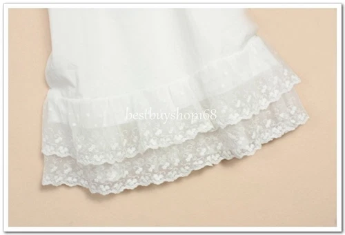 Women Cotton Lace Trimmed Full Length Camisole Slip Dress Extender 2XL - Picture 13 of 19