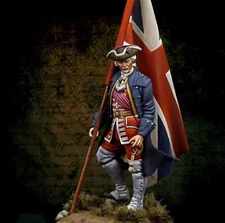 1/24 British Infantry Officer with Flag Revolutionary War Resin Figure Model Kit