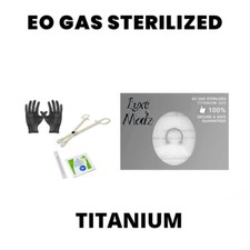 Sterilized Piercing Kit Titanium Horseshoe Ring 16G Forceps Clamps Needle Gloves