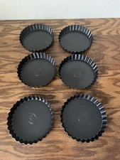 6 Piece Mini Roshco Tart Pie Non Stick Pans Baking Desert Single Serve 3 7/8”