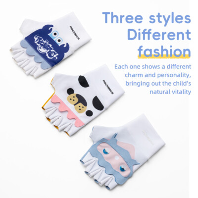 ROCKBROS Summer Children's Bike Gloves Anti-Slip Half Finger Kids Cycling  Gloves