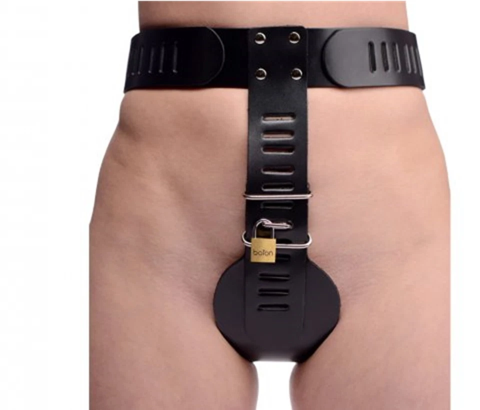Cinturón de castidad femenino de cuero estricto subesclavo mujeres amo dom sujeción sexy bl Foto 3 de 4