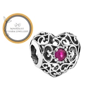 July Heart Birthstone Charm For Bracelet, July Charm, Birthstone Charm