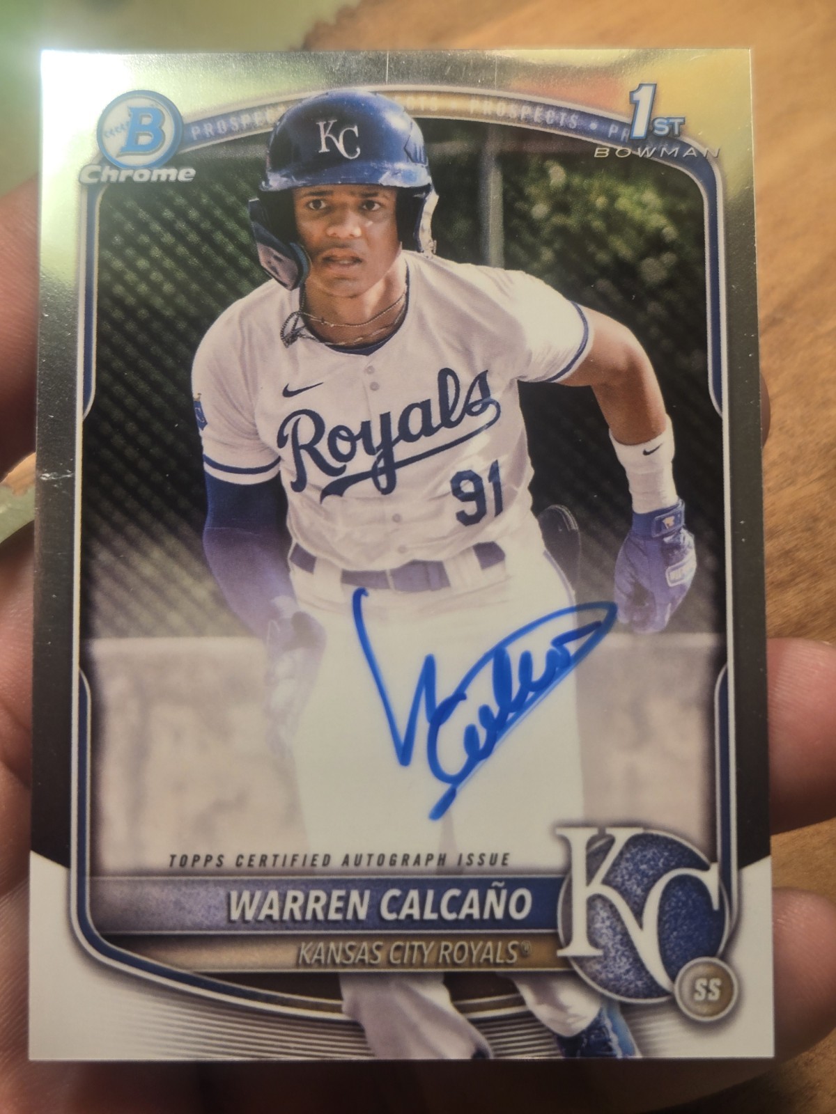 Warren Calcano 1st AUTO - 2025 Bowman Chrome - KC Royals #CPA-WC