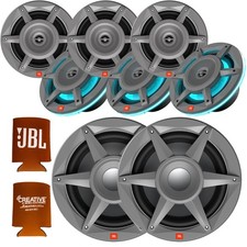 JBL Marine Stadium Speaker Set - 3 Pairs 8" RGB Speakers  2 Subwoofers - GRAY