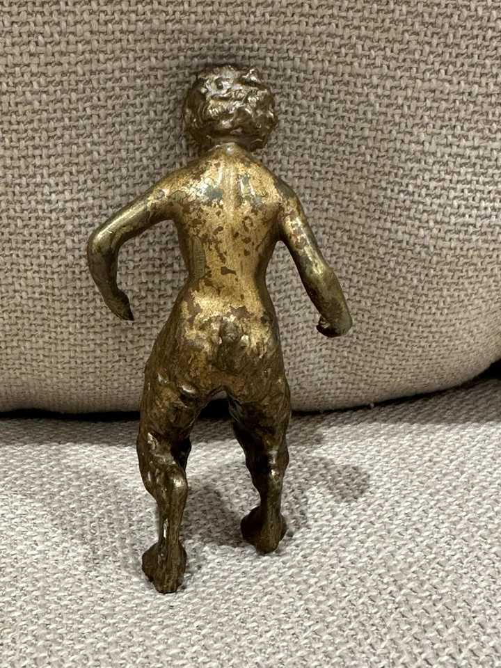 Antique 19th Century Bronze Ormolu Satyr Figure – Clock / Candelabra Mount — 第 2/4 张图片