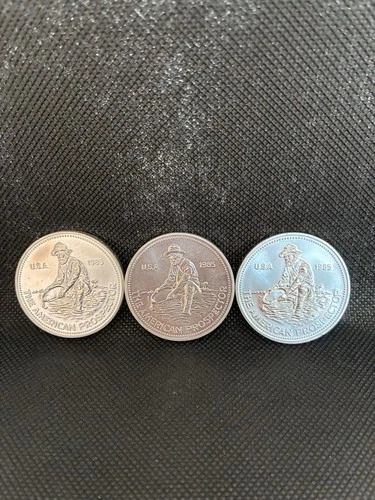 1985 American Prospector Eagle .999 Fine Silver Round 1 oz~ 3 Coins~