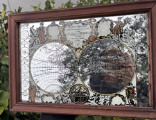 Vintage Mappe Monde Carte Universelle De Terre Mirror