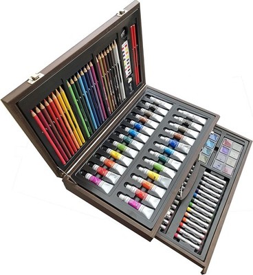 Art 101 Platinum Multimedia Artist Set 129 Teile Holzkiste Malen Zeichnen