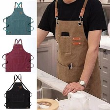 Canvas  Leather Apron BBQ Butcher Cook Chef Blacksmith Barber Apron NEW