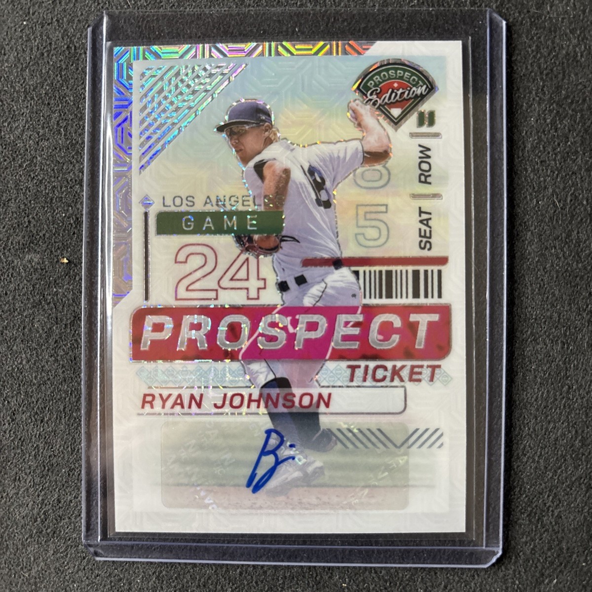 Ryan Johnson 2024 Panini Prospect #110 Ticket Auto Mojo Prizm /25 