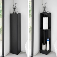 Yamazaki ToilettenpapierstäNder Regal Freistehend Mit Rollen Tower Schwarz