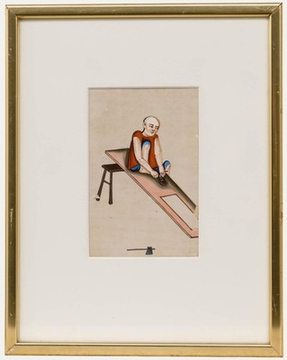 Framed 19th Century Watercolour - The Shoe Maker