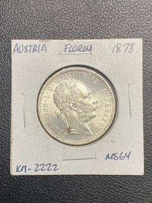 Austria Habsburg 1878 1 Florin Silver Coin KM-2222 Franz Joseph I  9-5