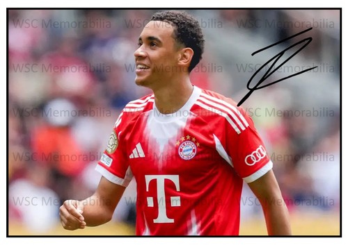 11034. Jamal Musiala Signed Pictures (A4 Prints) Bayern Munich Germany etc.