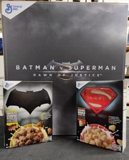 General Mills "Batman v Super Man" cereal Exclusive 1st taste Promo Box Set