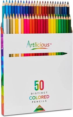 Artlicious 50 Premium markante Farbstifte für Malbücher für Erwachsene