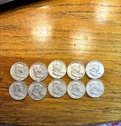 1951-1962 Lot Of 10 Franklin 90% Silver Half Dollars