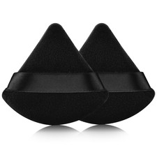 2 Pcs Triangle Powder Puff for Face Powder, Soft Plush Setting Powder Puff, Vel