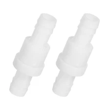 2 Pcs 1/2" Plastic One Way Inline Check Valve Barb Hose Non-Return White
