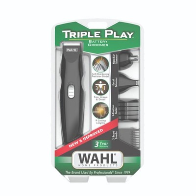Wahl Triple Play Battery Trimmer Kit - Multi Purpose Grooming Set -