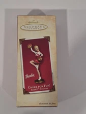 2002 Hallmark Keepsake Ornament Cheer For Fun Barbie Cheerleader