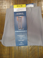 Greg Norman Men's Ultimate 5-Pocket Stretch Gray Performance Pant Sz 32 x32