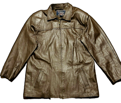 Vintage Valencia Mauricio Jairo Brown Leather Jacket Made In