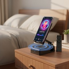 Portable Bluetooth Speaker with Hands-Free Microphone Phone Stand Feature