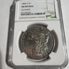 1884 O Morgan Silver Dollar NGC Graded AU Details Cleaned