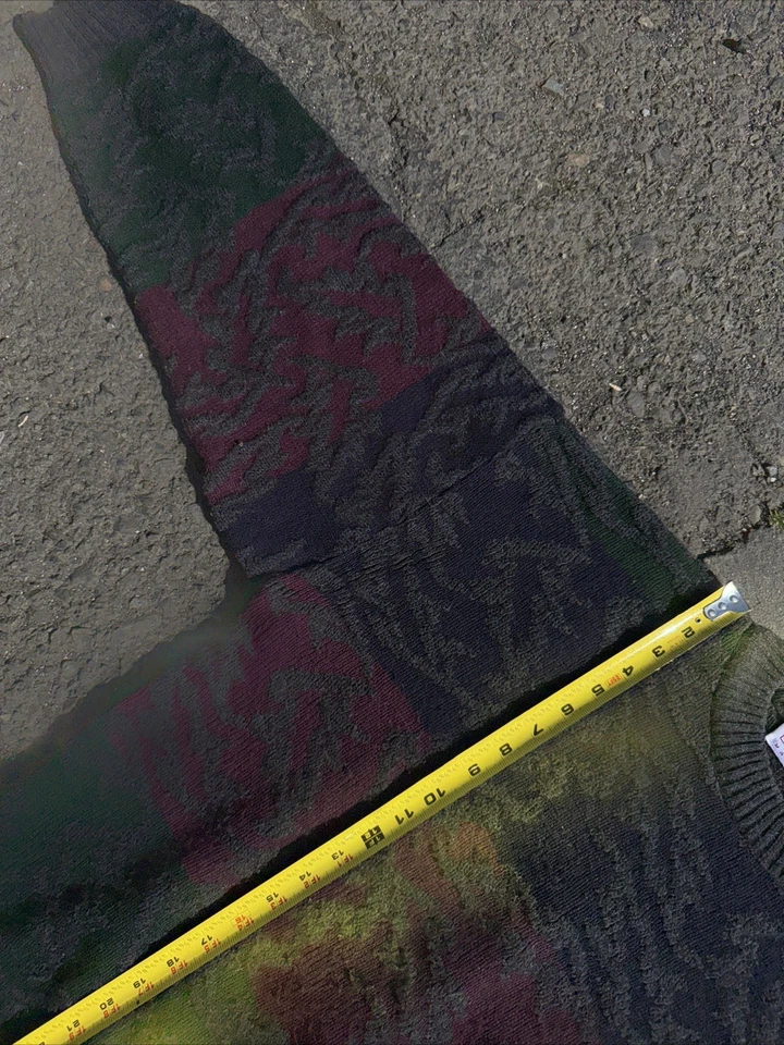 J Ashford Sweater L Italian Wool Men's Blue Black, Grey, Maroon, Long Sleeve - Image 3 of 4